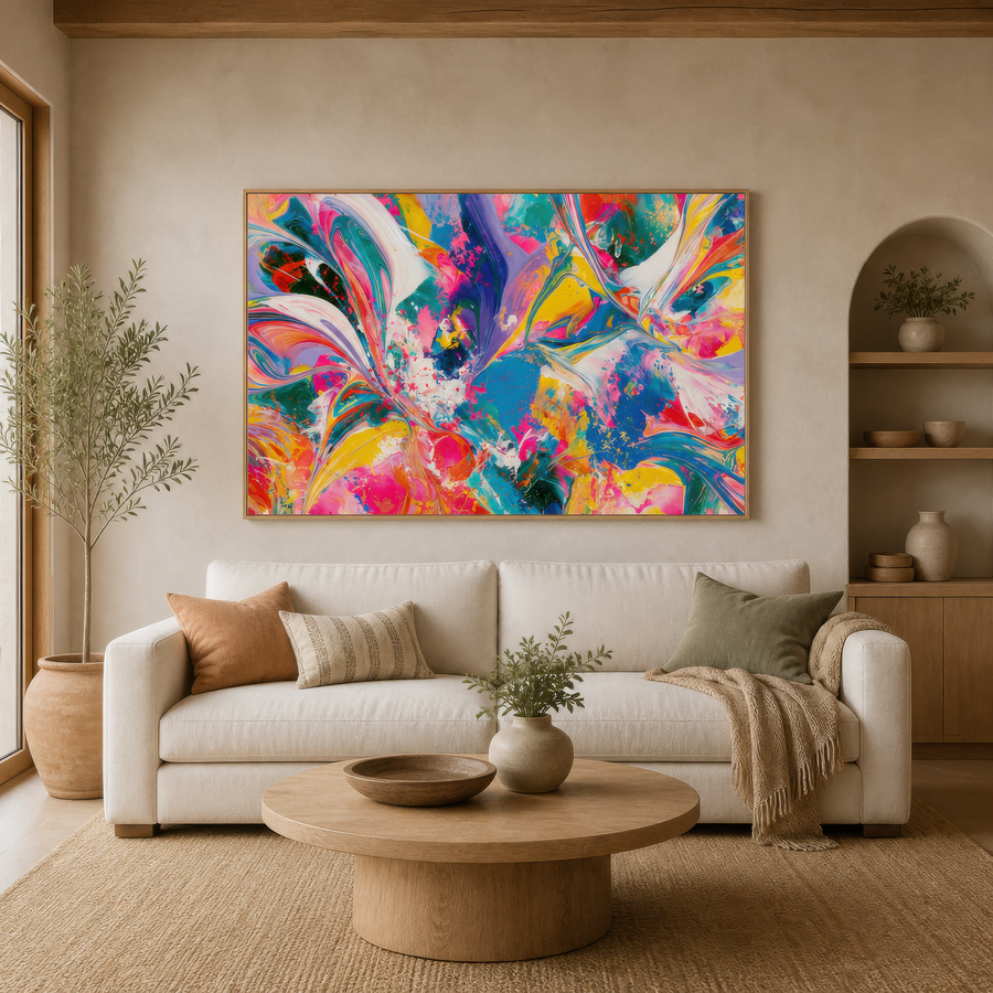 Vibrant Color Swirl – Dopamine Wall Art