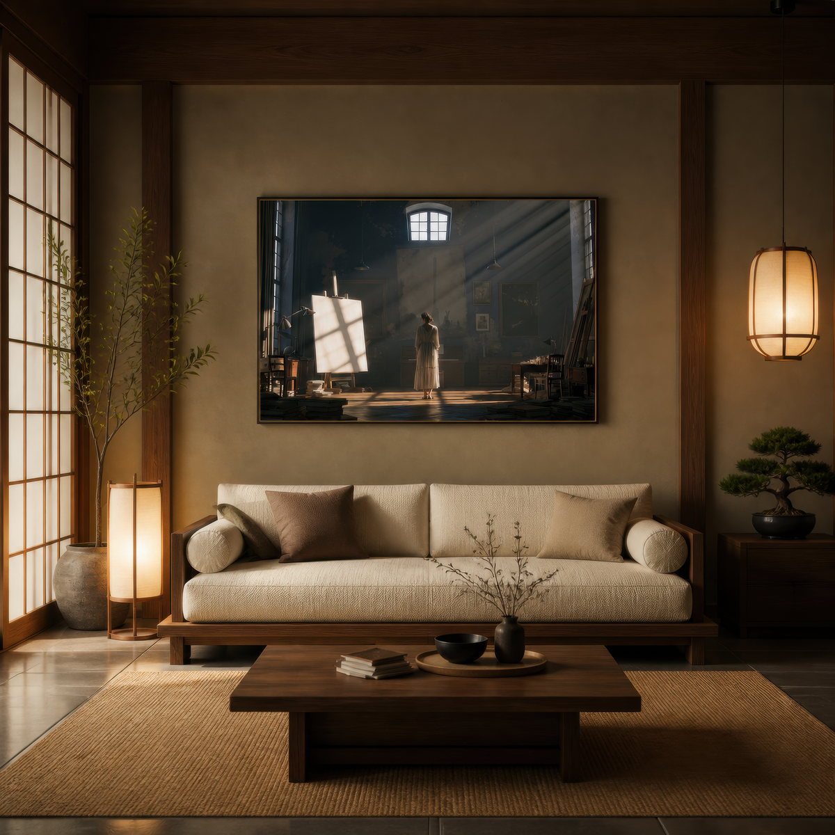 Light in the Empty Studio – Dark Academia Wall Art